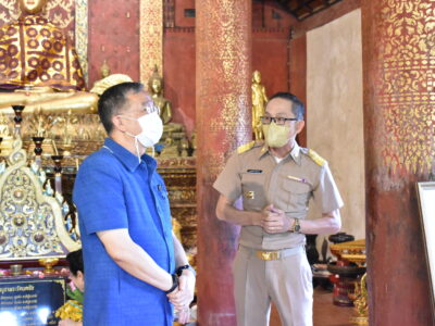 Read more about the article ให้การต้อนรับ นายธนาคม จงจิระ อธิบดีกรมการปกครอง พร้อมด้วยคณะผู้ติดตาม ในการแวะเยี่ยมชมวัดอินทราวาส